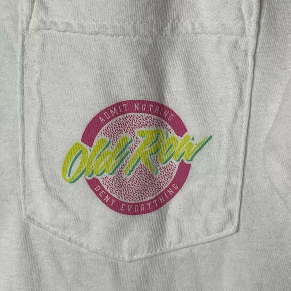 Old Row Long Sleeve Circle Logo Pocket Tee- White - WROW-2076 - Picture 3 of 4